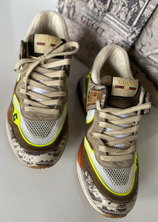Gucci Womens Tejus Leather/Suede Sneakers Shoes  4.5 US (34.5 Euro) Italy 719801