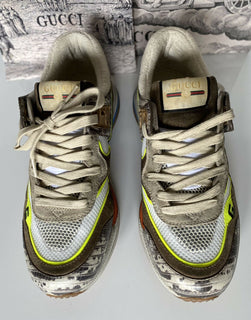 Gucci Womens Tejus Leather/Suede Sneakers Shoes  4.5 US (34.5 Euro) Italy 719801