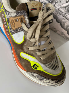 Gucci Womens Tejus Leather/Suede Sneakers Shoes  4.5 US (34.5 Euro) Italy 719801