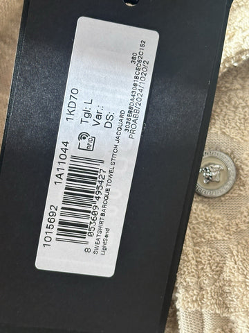 Versace Barocco Jacquard Towel Shirt Size Large 1015692 Made in Italy NWT $1325