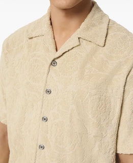 Versace Barocco Jacquard Towel Shirt Size Large 1015692 Made in Italy NWT $1325