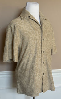 Versace Barocco Jacquard Towel Shirt Size Large 1015692 Made in Italy NWT $1325