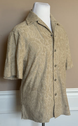 Versace Barocco Jacquard Towel Shirt Size Large 1015692 Made in Italy NWT $1325