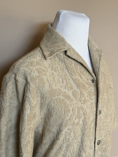 Versace Barocco Jacquard Towel Shirt Size Large 1015692 Made in Italy NWT $1325