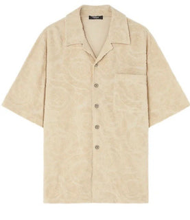 Versace Barocco Jacquard Towel Shirt Size XL 1015692 Made in Italy NWT $1325