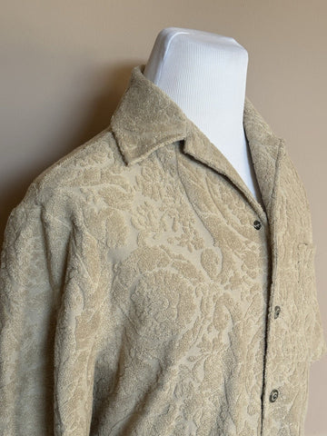 Versace Barocco Jacquard Towel Shirt Size XL 1015692 Made in Italy NWT $1325