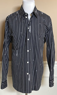 Versace Blue Graphic Print Informal Shirt Size 54 101387 Made in Italy NWT $1025