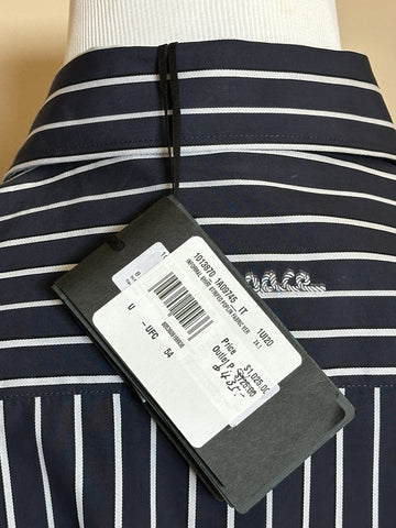 Versace Blue Graphic Print Informal Shirt Size 54 101387 Made in Italy NWT $1025