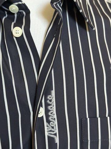 Versace Blue Graphic Print Informal Shirt Size 54 101387 Made in Italy NWT $1025