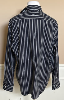 Versace Blue Graphic Print Informal Shirt Size 54 101387 Made in Italy NWT $1025