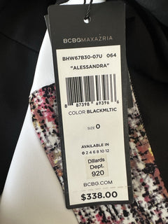 BCBG MAXAZRIA Alessandra Women's Multicolor Abstract Mini Dress Size 0 NWT $338