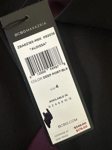 BCBG MAXAZRIA Aloissa Women's Dark Pink Mini Sleeveless Dress Size 4 NWT $248