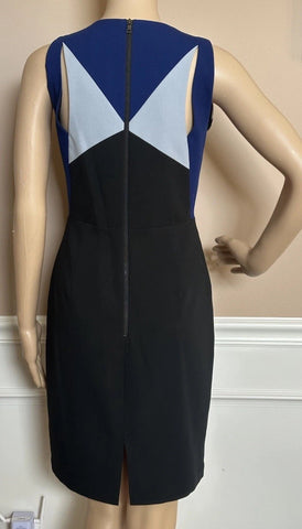 BCBG MAXAZRIA Karin Women's Knee Length Sleeveless Black/Blue Dress Size 2