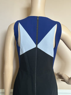 BCBG MAXAZRIA Karin Women's Knee Length Sleeveless Black/Blue Dress Size 2