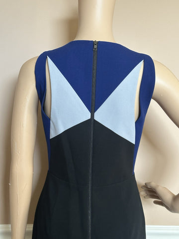 BCBG MAXAZRIA Karin Women's Knee Length Sleeveless Black/Blue Dress Size 2