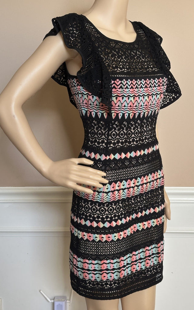 BCBG MAXAZRIA Roxine Women's Multicolor Knee Length Sleeveless Dress Size XXS