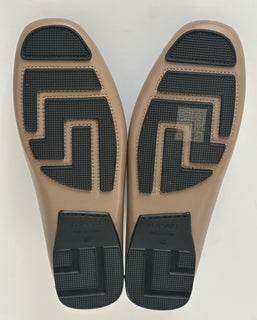 VERSACE Medusa Men's Taupe Leather Driver Shoes 7 US (40 Euro) 1009707 NIB $850