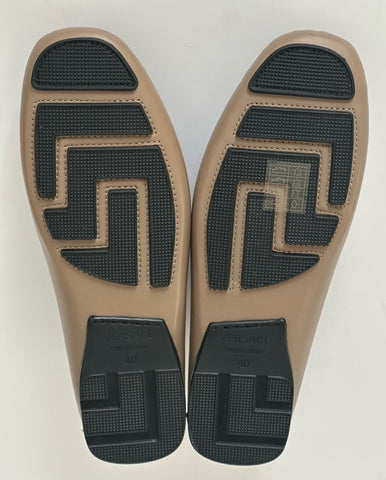 VERSACE Medusa Men's Taupe Leather Driver Shoes 7 US (40 Euro) 1009707 NIB $850