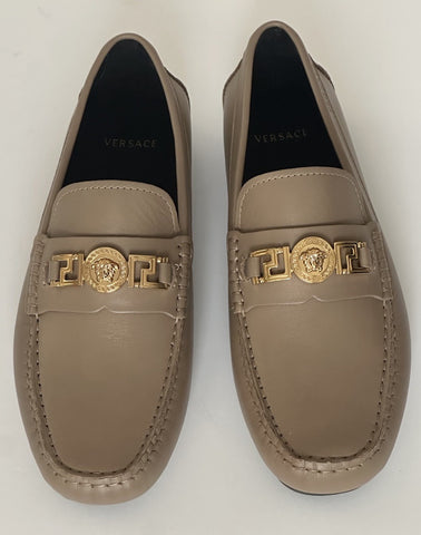 VERSACE Medusa Men's Taupe Leather Driver Shoes 7 US (40 Euro) 1009707 NIB $850
