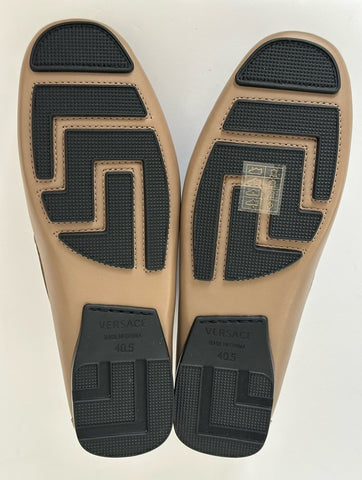 VERSACE Medusa Men's Taupe Leather Driver Shoes 7.5 US (40.5) 1009707 NIB $850