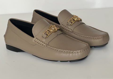 VERSACE Medusa Men's Taupe Leather Driver Shoes 11.5 US (44.5) 1009707 NIB $850