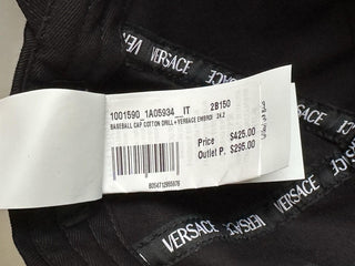 Versace Embroidered Logo Baseball Cap Hat Black/Gold 57 IT ICAP006 NWT $425