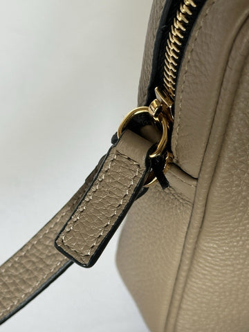 Versace Leather Medusa Grainy Leather Mini Crossbody Bag Taupe 1008863 NWT $850