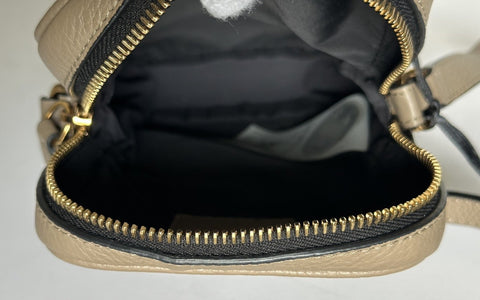 Versace Leather Medusa Grainy Leather Mini Crossbody Bag Taupe 1008863 NWT $850