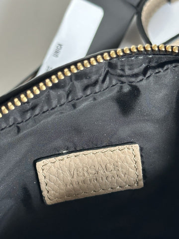 Versace Leather Medusa Grainy Leather Mini Crossbody Bag Taupe 1008863 NWT $850