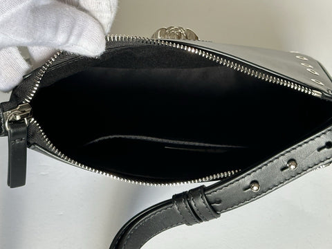 Versace Silver Medusa Head Calf Leather Black Shoulder Bag IT 1014245 NWT $1200