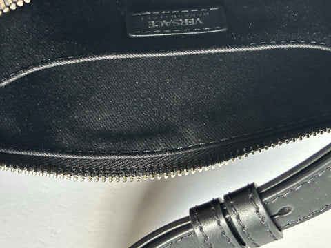 Versace Silver Medusa Head Calf Leather Black Shoulder Bag IT 1014245 NWT $1200