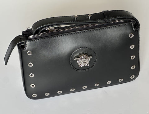 Versace Silver Medusa Head Calf Leather Black Shoulder Bag IT 1014245 NWT $1200