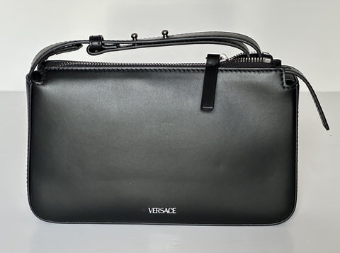Versace Silver Medusa Head Calf Leather Black Shoulder Bag IT 1014245 NWT $1200