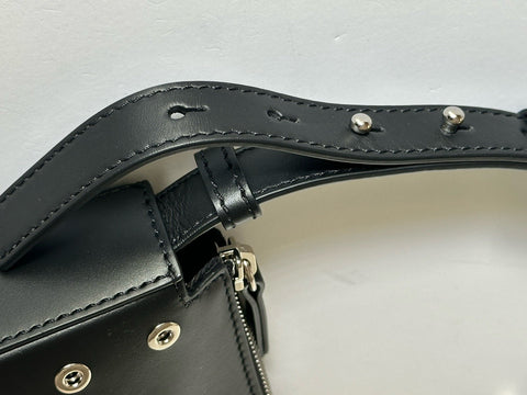 Versace Silver Medusa Head Calf Leather Black Shoulder Bag IT 1014245 NWT $1200