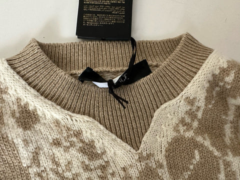 Versace Barocco Wool Knit Sweater Beige 44 US (54 Euro)  IT 1013400 NWT $1225