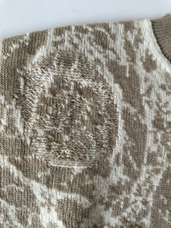 Versace Barocco Wool Knit Sweater Beige 46 US (56 Euro)  IT 1013400 NWT $1225