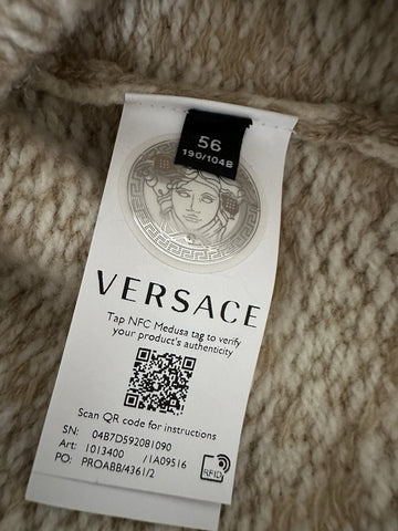 Versace Barocco Wool Knit Sweater Beige 46 US (56 Euro)  IT 1013400 NWT $1225