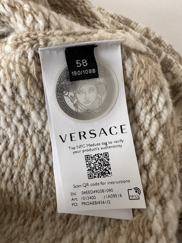 Versace Barocco Wool Knit Sweater Beige 48 US (58 Euro)  IT 1013400 NWT $1225