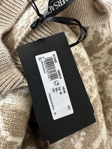 Versace Barocco Wool Knit Sweater Beige 48 US (58 Euro)  IT 1013400 NWT $1225
