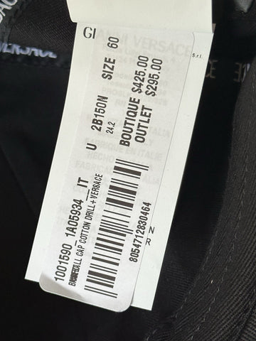 Versace Embroidered Logo Baseball Cap Hat Black/Gold 60 IT ICAP006 NWT $425