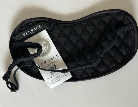 Versace Black Gold Medusa Logo Allover Print Sleep Mask Italy ZMAS18107 NWT $175