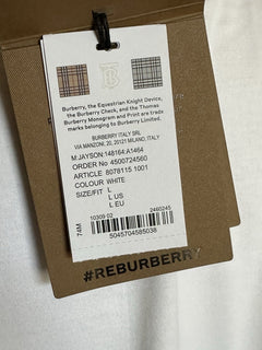 Burberry Jayson White Cotton T-shirt L (Oversized) 8078115 NWT $370