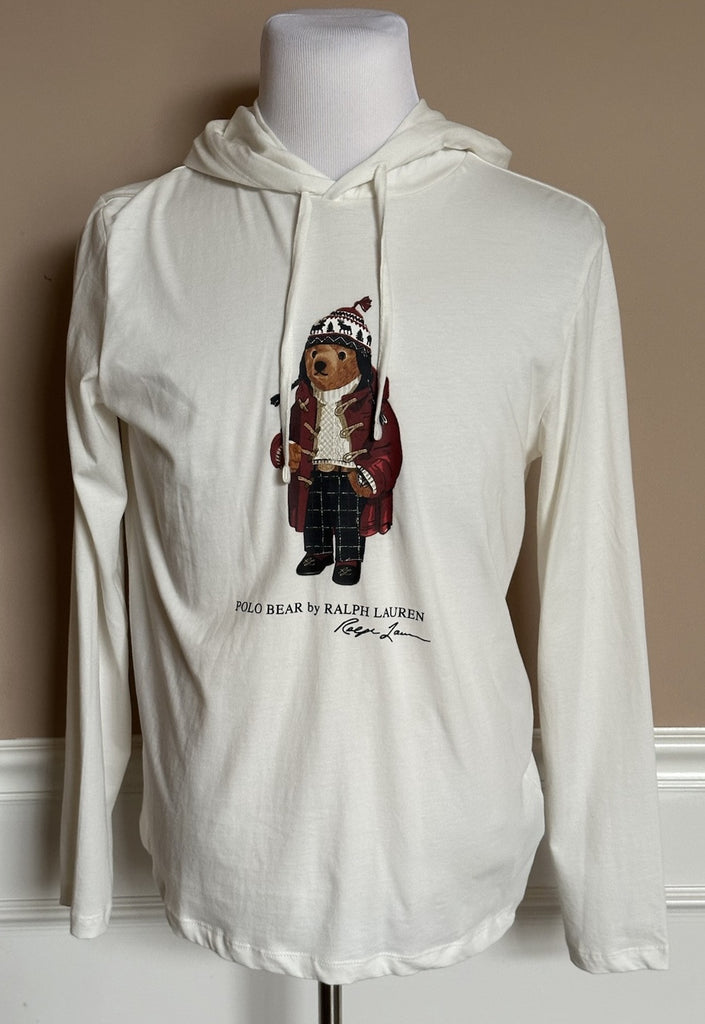 Polo Ralph Lauren Long Sleeve Bear T-Shirt  with Hoodie White 2XL NWT $85