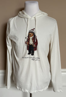 Polo Ralph Lauren Long Sleeve Bear T-Shirt  with Hoodie White 2XL NWT $85