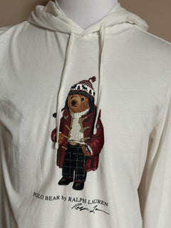 Polo Ralph Lauren Long Sleeve Bear T-Shirt  with Hoodie White 2XL NWT $85
