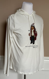 Polo Ralph Lauren Long Sleeve Bear T-Shirt  with Hoodie White 2XL NWT $85