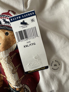 Polo Ralph Lauren Long Sleeve Bear T-Shirt  with Hoodie White 2XL NWT $85