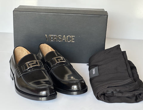 VERSACE Greca Men's Black Leather Loafer Shoes 8 US (41) Italy 1012864 NWT $975