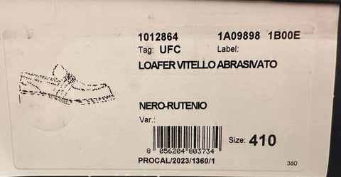 VERSACE Greca Men's Black Leather Loafer Shoes 8 US (41) Italy 1012864 NWT $975