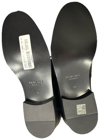 VERSACE Greca Men's Black Leather Loafer Shoes 8 US (41) Italy 1012864 NWT $975